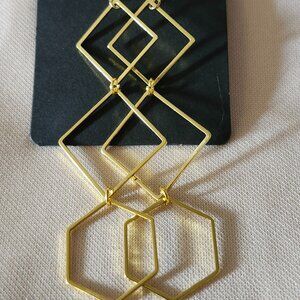 Cascading Diamond & Hexagon Earrings